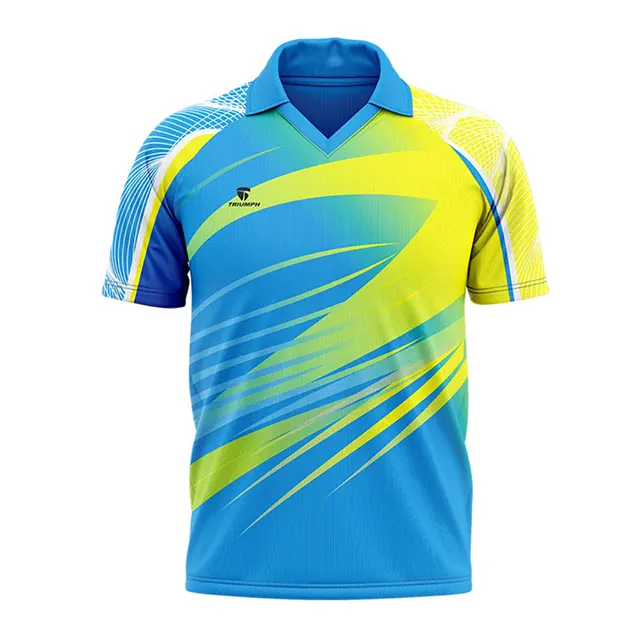 Groothandel Op Maat Gemaakte Print Teamnaam Gesublimeerd Nieuwe Stijl Ontwerp Cricket Shirts Ademend Sportief T-Shirt Cricket Jersey