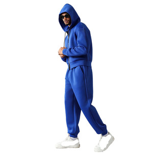 Conjunto de Sudadera con Capucha y Pantalones Deportivos de Forro Polar Azul Rey para Hombre, Ropa Deportiva de Dos Piezas, Suave y Transpirable para Uso Diario - Product Image 2