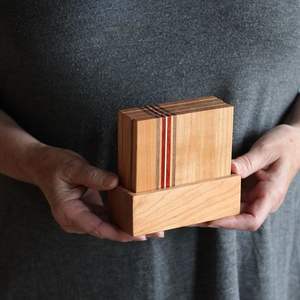 Sous-verres en bois à prix compétitif avec support en cuir Sous-verres en liège et bois pour boissons à sublimation pour dosettes de café - Product Image 5