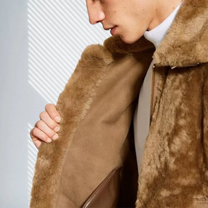 2025 Veste Sherpa d'hiver formelle enduite tendance avec logo avant pour hommes - Product Image 3