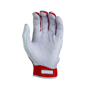 Gants de baseball à doigts entiers, rouge et blanc, fermeture synthétique à crochets et boucles, respirants, toutes saisons, pour adulte droitier - Product Image 5
