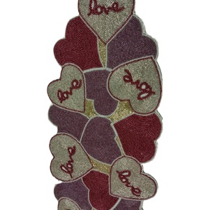 <b>Valentine</b> Design Beaded <b>Table</b> Runner and Mat for Home <b>Decor</b> and Wedding Farmhouse Made of Cotton Price - Product Image 1