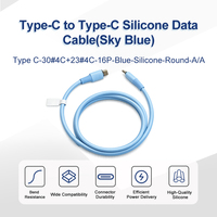 Cable de Datos de Silicona Tipo C a Tipo C de 1M (Azul Cielo), Cable de Datos de Silicona Tipo C a C de Carga Rápida de 100W 5A, Cable Magnético