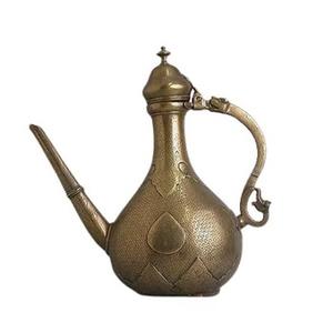 Cafetera Dallah árabe de Metal hecha a mano de alta calidad, tamaño grande, diseño Simple clásico, chapado en oro, artículos de servidor elegantes - Product Image 5