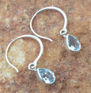 Blue Topaz Gemstone Jewelry For Women Silver Boho Style <b>Earrings</b> Jewelry 925 Sterling Silver Trending <b>Handmade</b> <b>Earrings</b> Gift For - Product Image 4