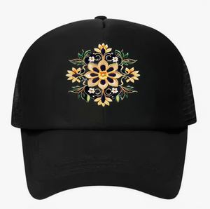 Gorra de béisbol de algodón con flores bordadas en 3D hechas a medida para hombres y mujeres Logotipo destacado para deportes Actividades en la playa Protección solar - Product Image 2