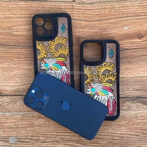 ใหม่Handmadeสไตล์Toolledหนังเคสโทรศัพท์ส่วนบุคคลVINTAGE LUXURYคุณภาพสูงToolledดอกไม้สําหรับIPhone 15 PRO MAX - Product Image 4