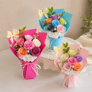 Bouquet de fleurs artificielles de luxe en gros, roses en savon au toucher réel pour mariage, remise de diplôme, fête des mères et cadeau de <span class=keywords><strong>la</strong></span> Saint-Valentin - Product Image 4