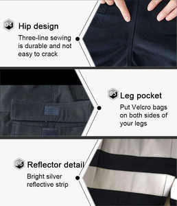 Pantalones de trabajo de seguridad de poliéster de alta resistencia Diseño de utilidad multibolsillo con portaherramientas Resistente al desgaste para uso profesional - Product Image 3