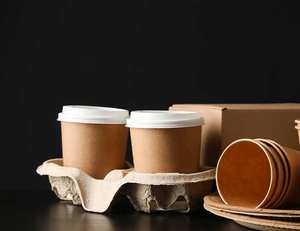 Portavasos de Grado Alimenticio, Embalaje de Alta Calidad, Duradero, Resistente al Calor, Impresión Personalizada, Portavasos Desechable para Bebidas - Product Image 1