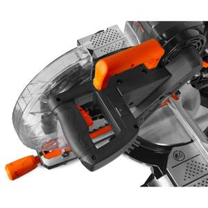 Scie à onglet coulissante à double biseau de 12 pouces, 15 A, avec laser, alimentation électrique par batterie, pour le bricolage industriel, le bois et le métal - Product Image 1
