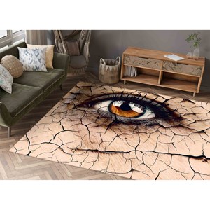 Alfombra de Chenilla con Diseño de Ojo Abstracto: Adorno Moderno para Pasillo - Product Image 2