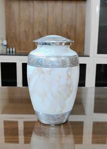 อลูมิเนียมขี่ม้ามือวาดเผาศพโกศอุปกรณ์งานศพโกศสำหรับเถ้ามนุษย์ผู้ผลิตอินเดีย - Product Image 6