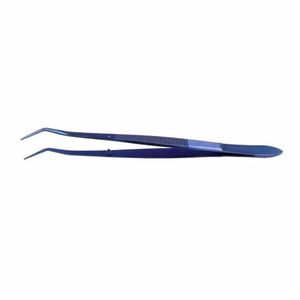 Blue Manual Curved Serrated Beak Forceps Dental Surgical Tweezers for Surgical <b>Cotton</b> Dressing Tissue <b>Medical</b> Use - Product Image 6