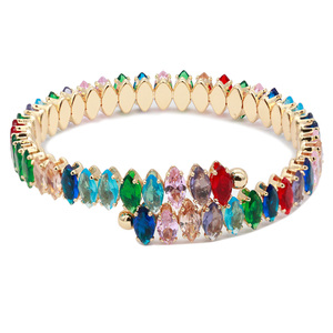 Nero e chiaro Marquise CZ braccialetti in colore rodio accessori moda - Product Image 6