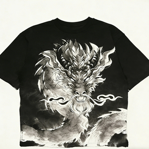 T-shirt Homme Oversize Épais en Coton 100% Toile Imprimé Graphique Streetwear Décontracté Ample XL - Product Image 2