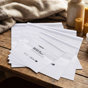 Sacs en papier PVC enduits de cire, autocollants, résistants, recyclés, avec logo personnalisé, en papier sulfurisé givré, pour le shopping, les bonbons et les déchets - Product Image 1