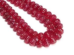 100% perles de sculpture de melon rubis rouge naturel de haute qualité, 5.5mm à 11.5mm, fabrication de bijoux - Product Image 2