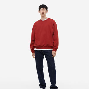 Sudadera de Cuello Redondo para Hombre, al por Mayor, de Invierno, Lisa, Gruesa, con Logotipo Personalizado, Ajuste Holgado, Talla Grande, 100% Algodón - Product Image 5