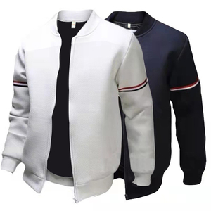 Customized Bomber Jacket New Design Winter Stand Collar Zipper Men's Jacket Sale Fashion Washable Solid Color Bomber Jacket - Product Image 1