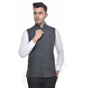 Gilet formel gris foncé de qualité supérieure pour homme, idéal pour le bureau, les réunions d'affaires, les mariages et les soirées, disponible en promotion. - Product Image 2