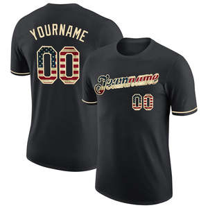 Fabricante de ropa deportiva Uniforme Venta al por mayor Camuflaje personalizado Negro-Rendimiento Salute To Service Camiseta - Product Image 3