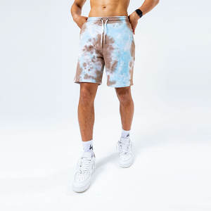 Venta al por mayor de fábrica para hombre Tye Dye personalizado 100% algodón Sudadera con capucha Fitness fabricación bordado hombres Sudadera con capucha conjuntos cortos - Product Image 6