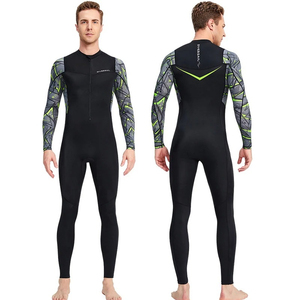 Traje de baño de una pieza con cremallera frontal de cuerpo completo transpirable para hombre, traje de baño de Primavera de poliéster/algodón - Product Image 6