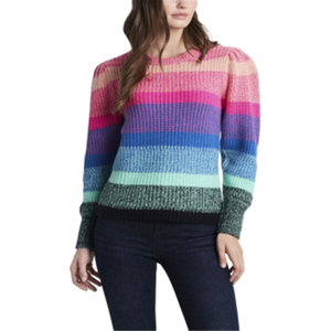Pull décontracté rose à manches longues et blocs de couleur pour femme Vince Camuto, taille XS, pour la saison d'automne - Product Image 4