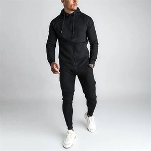 Nueva llegada chándal ajustado 2 piezas zip up Jogger set para hombres casual deportes joggers conjuntos ropa de entrenamiento - Product Image 4