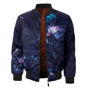 Chaqueta bomber acolchada para hombre con logotipo personalizado OEM, cortavientos impermeable de nailon para Otoño/Invierno, cuello con capucha, tejido, diseño sublimado - Product Image 1