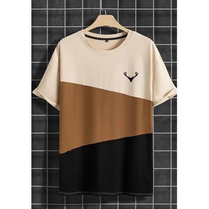 T-shirts ordinaires pour hommes avec logo personnalisé OEM vente de gros coton col en O t-shirts coupe ajustée à séchage rapide pour hommes - Product Image 1