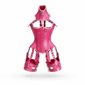 Faja corsé rosa moldeadora de cintura, túnica adelgazante con cierre de gancho y ojo ajustable para uso diario - Product Image 2