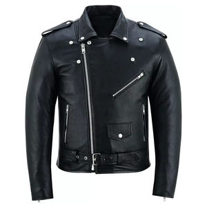 แจ็กเก็ตหนังสีดำสำหรับผู้ชาย - Product Image 5