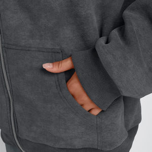 Meilleures ventes Sweat à capuche zippé personnalisé style streetwear vieilli pour femmes, prix raisonnable, vêtement décontracté, sweats à capuche zippés personnalisés pour femmes - Product Image 6