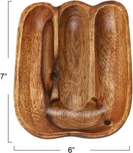 ถาดไม้เนื้อแข็ง ถาดไม้แบ่งช่อง ถาดไม้ธรรมชาติสำหรับใส่ผลไม้ ขนม และเค้ก ถาดตกแต่งสำหรับห้องครัว โต๊ะกาแฟ ชุดน้ำชา ผู้จำหน่าย - Product Image 4