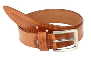 Hombres Casual Top Grain Hide Brown Oil pullup Cinturón de cuero Sólido - Product Image 4