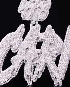 Colgante con Inicial de Diamante Moissanite VVS de Plata de Ley 925 para Hombre, Joyería de Estilo Hip Hop con Letra y Número Personalizados - Product Image 4