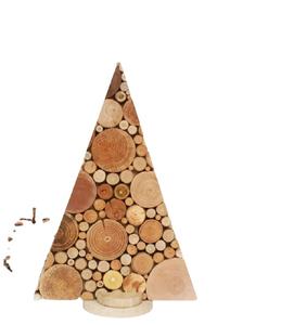 เครื่องประดับต้นคริสต์มาสไม้ทำมือสไตล์ชนบท เป็นมิตรกับสิ่งแวดล้อม แกะสลักลายตกแต่งเทศกาล รูปทรงต้นไม้สไตล์มาสคอต สำหรับตกแต่งบ้าน - Product Image 1