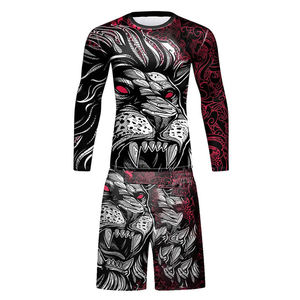 Vente en gros de rashguards MMA personnalisés unisexes bleu-noir taille XL pour entraînement UFC, BJJ, grappling sans kimono, couleur personnalisée, OEM pour la gym - Product Image 2
