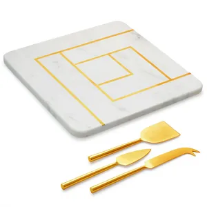 Tabla de cortar de mármol de mesa y cocina de Venta caliente nueva redonda Tabla de carnicero de estilo clásico de Color blanco y tabla de cortar - Product Image 3