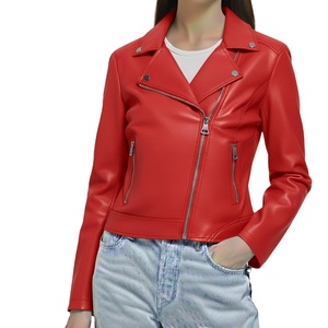 Chaqueta de Piel Auténtica de Primera Calidad, Ecológica, Tejida, con Cierre, a la Moda, para Mujer, Hecha a Medida - Product Image 3