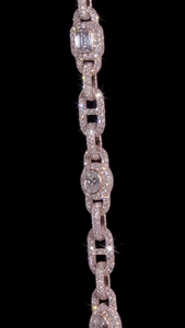 Chaîne cubaine Iced Out en argent sterling 925 plaqué rhodium avec diamants Moissanite VVS, design géométrique, pour mariage de luxe - Product Image 3