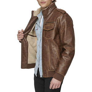 Chaqueta de Cuero Genuino Original al por Mayor para Hombre, Chaqueta de Cuero Clásica de Piel de Oveja, Chaqueta de Motociclista Impermeable para Hombre - Product Image 5