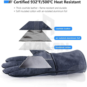 Gants de sécurité de soudage de qualité supérieure Protection étendue pour la sécurité et le confort Fournisseur en gros et prix directs d'usine - Product Image 3