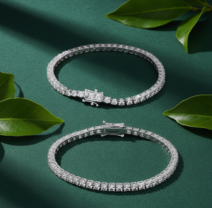 Fine Jewelry Women's Micro Paved Cuban Link <b>Chain</b> Tennis <b>Bracelet</b> with D VVS Lab Diamond & Moissanite 925 <b>Silver</b> Gift & Party - Product Image 3