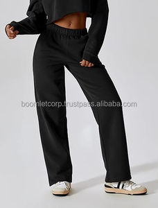 Direct Factory Women's Winter High Quality Breathable Quick Dry Polyester/Cotton Loose Flared Elastic Waist Baggy Jogger <b>Trouser</b> - Product Image 3