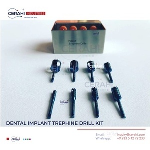 Kit de fraises et forets à tréphine dentaire en acier inoxydable allemand Trephines longues pour chirurgie implantaire Implant dentaire électrique - Product Image 2