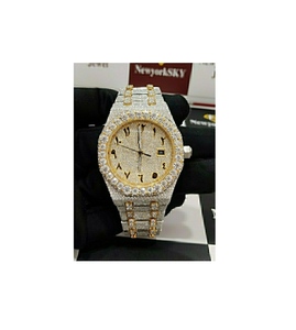 นาฬิกาเพชร41มม. VVS Moissanite เคลื่อนไหวอัตโนมัตินาฬิกาฮิปฮอปน้ำแข็งเต็มรูปแบบทำด้วยมือ - Product Image 1