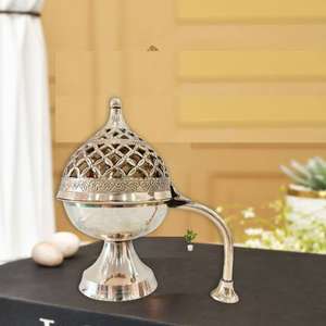 Decoración árabe Bakhoor soporte de incienso regulador Metal Oud incensario Oudh quemador de incienso de carbón regalo de la India - Product Image 2